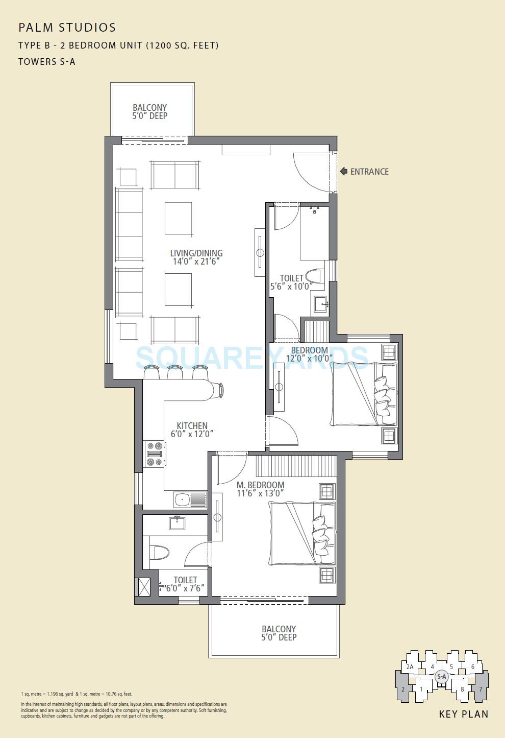 Rental 2 Bedroom 1200 Sq.Ft. Apartment in Emaar The Palm DrivePalm