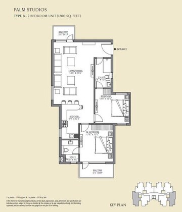  2 BHK Apartment at Emaar MGF The Palm Drive Studios, Sector 66 – for Rent
