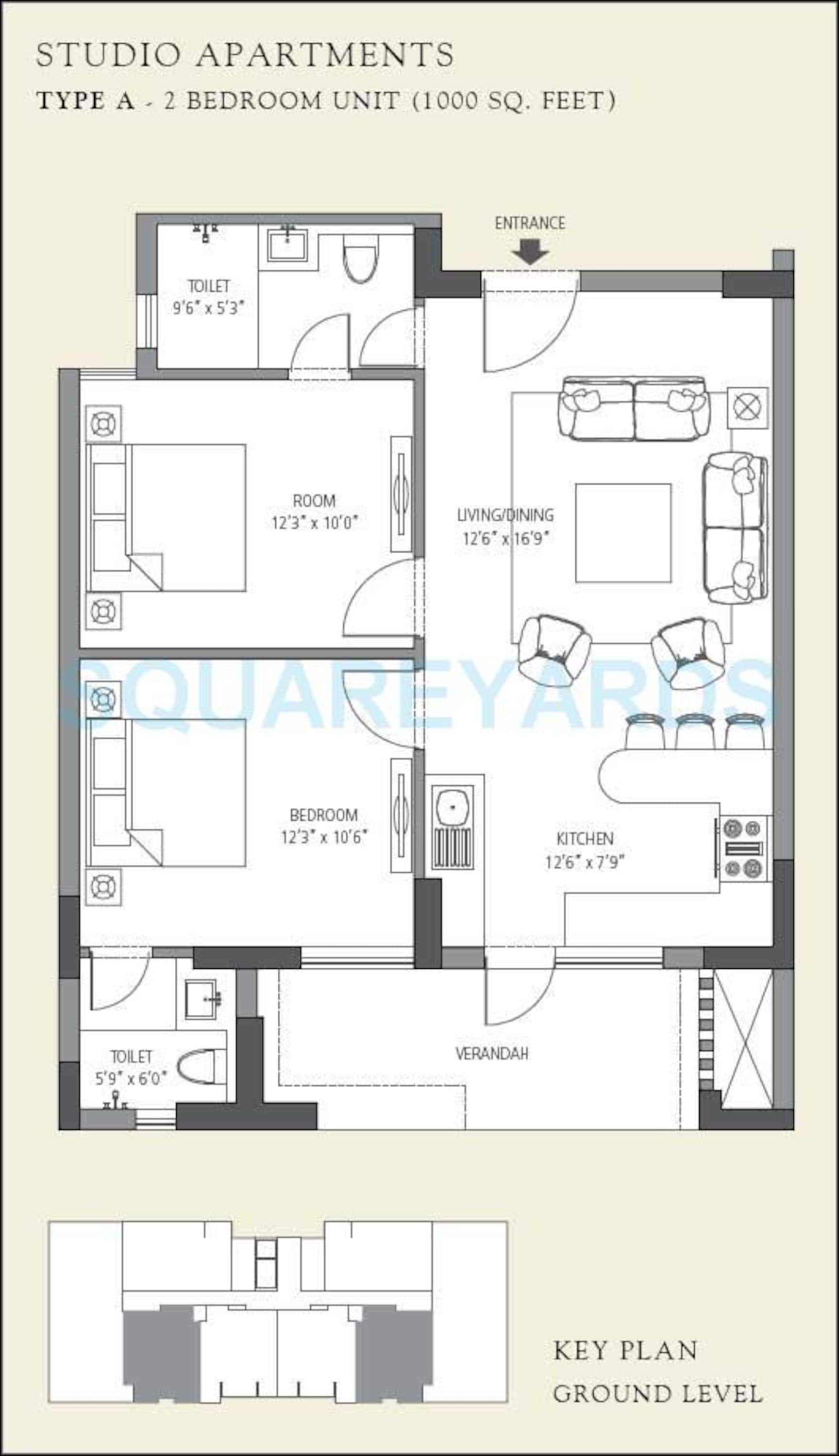 emaar mgf the villas apartment 2bhk 1000sqft 1