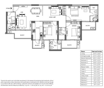 3 BHK Apartment For Rent in Emaar Palm Heights Sector 77 Gurgaon  8107756