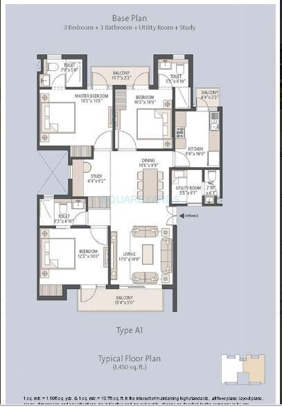 Other, emaar-palm-hills 3 Bedroom 1450 Sq.Ft. Apartment In Sector 77 Gurgaon 9373795