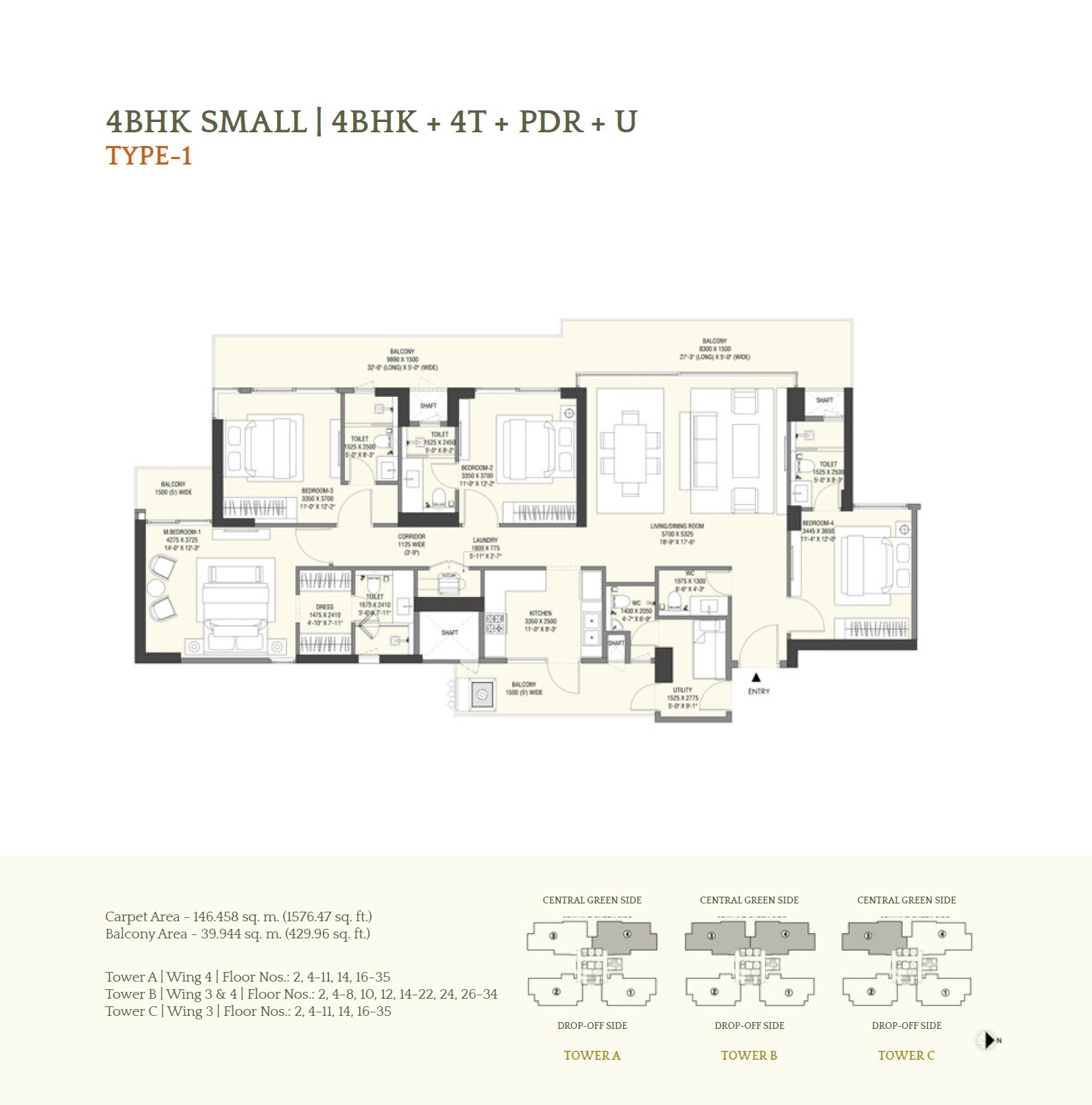 4 BHK 2800 Sq. Ft. Apartment