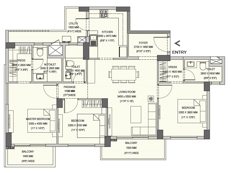 3 BHK 2154 Sq. Ft. Apartment