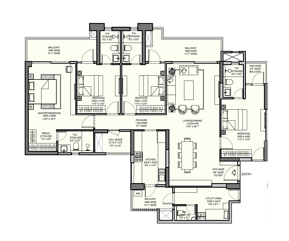 Other, emaar-urban-ascent 4 Bedroom 2850 Sq.Ft. Apartment In New Palam Vihar Phase 2 Gurgaon 9014842