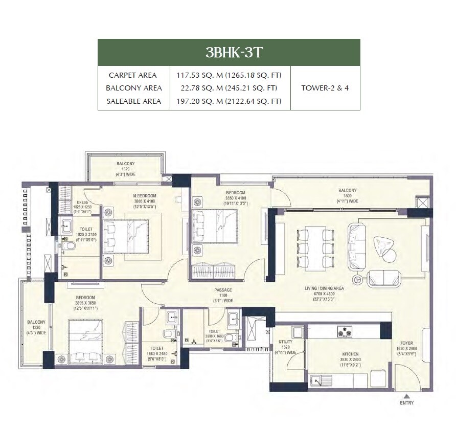 Other, emaar-urban-oasis 3 Bedroom 2122 Sq.Ft. Apartment In Sector 62 Gurgaon 7924644