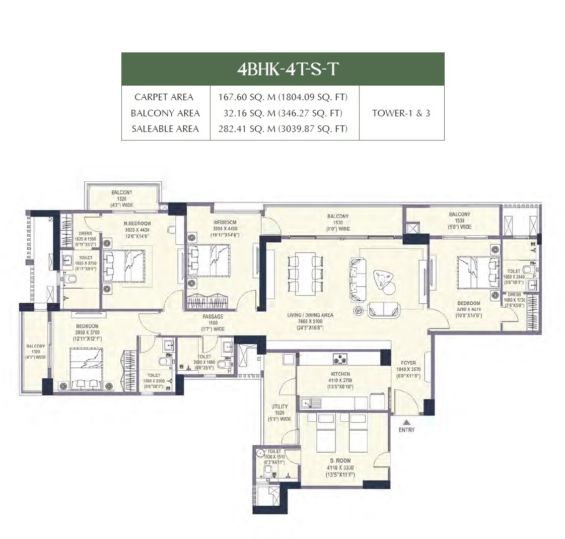 Other, emaar-urban-oasis 4 Bedroom 3040 Sq.Ft. Apartment In Nangli Umarpur Gurgaon 8051797