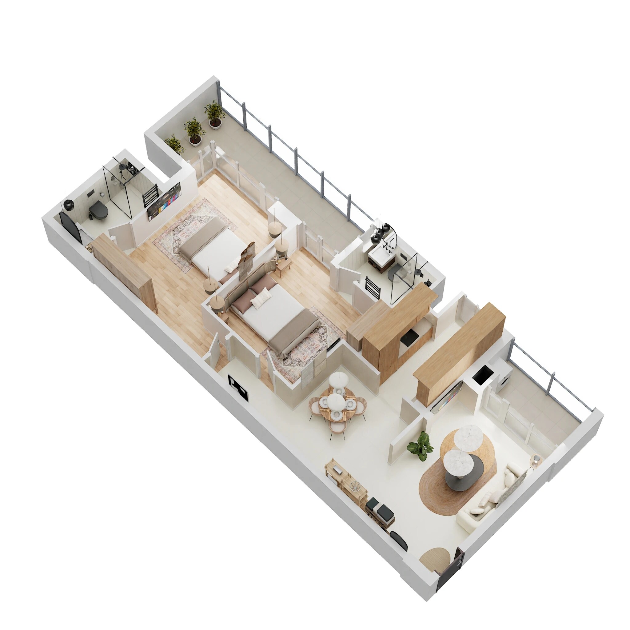 Floor plan of 2 BHK 1310 Sq. Ft. Apartment in Emperium Premio, Gurgaon