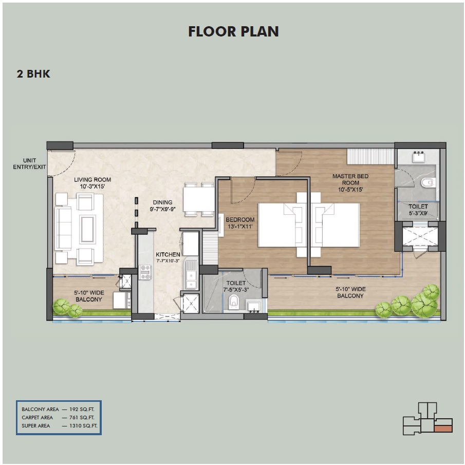 2 BHK 1310 Sq. Ft. Apartment in Emperium Premio