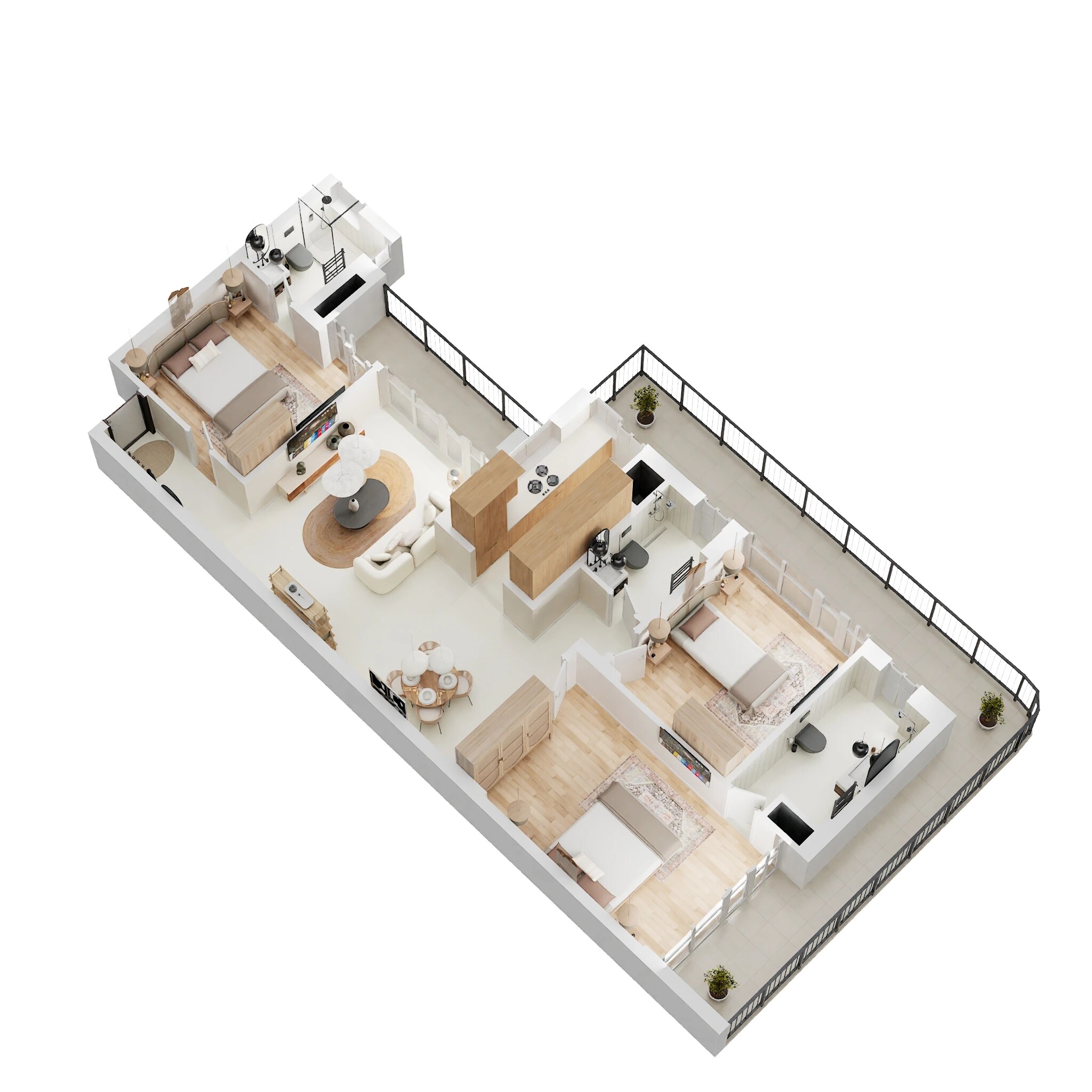 Floor plan of 3 BHK 1840 Sq. Ft. Apartment in Emperium Premio, Gurgaon