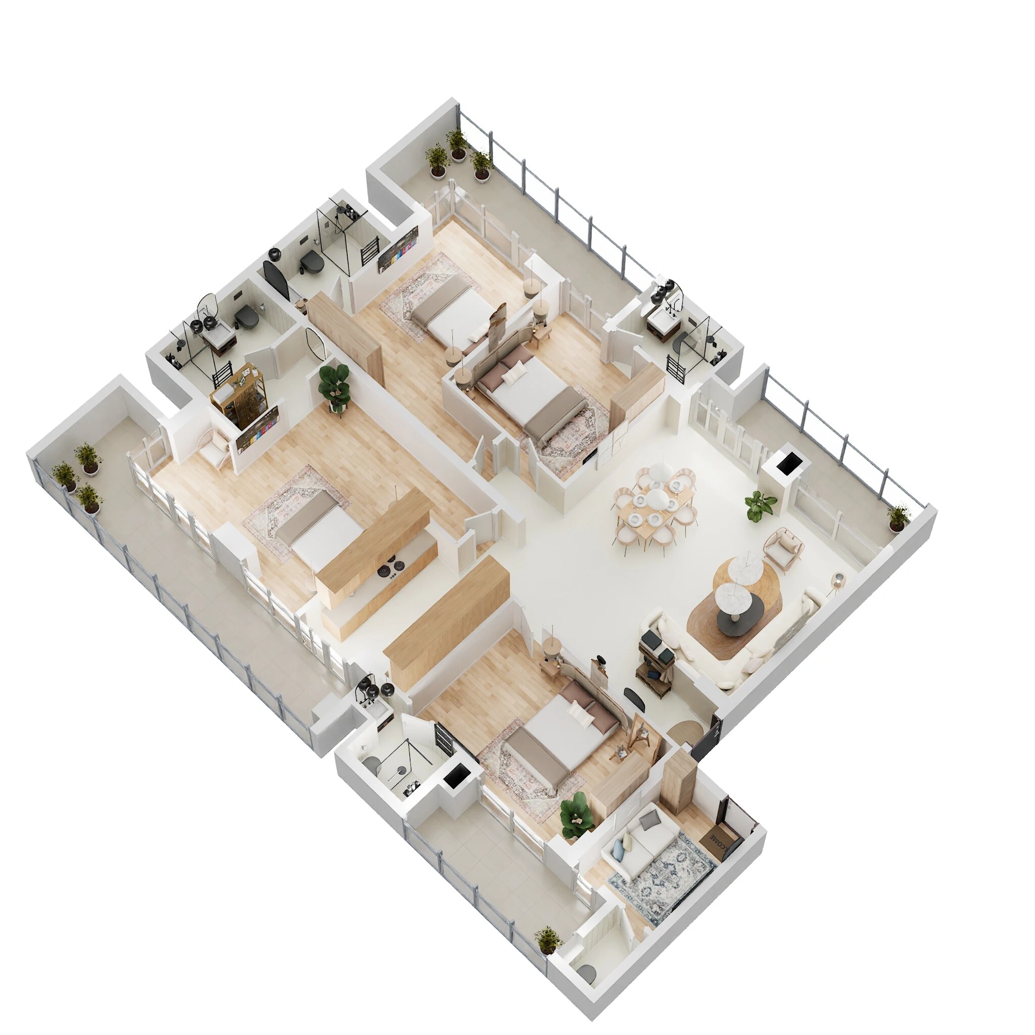 Floor plan of 4 BHK 2860 Sq. Ft. Apartment in Emperium Premio, Gurgaon