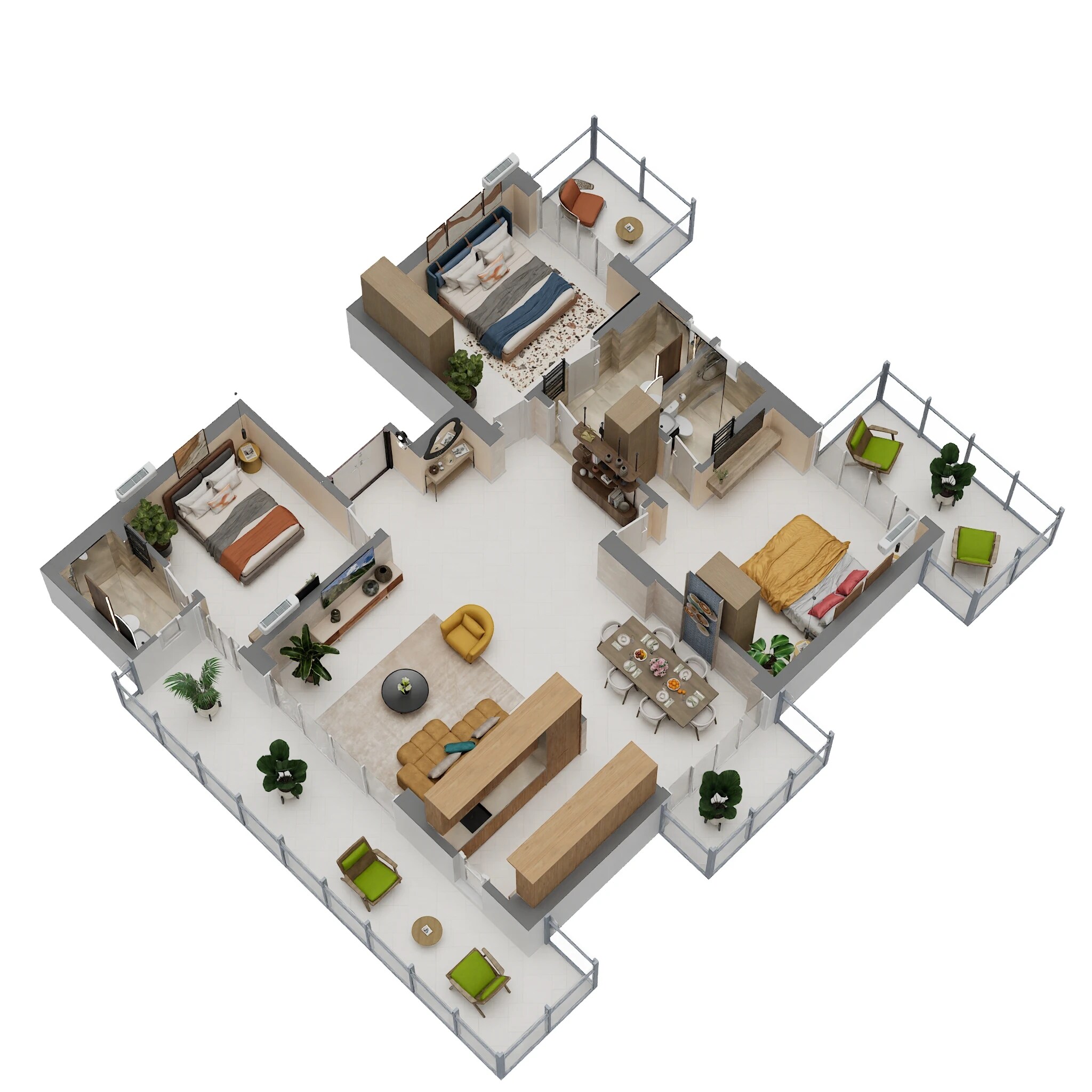 3 BHK 1906 Sq. Ft. Apartment