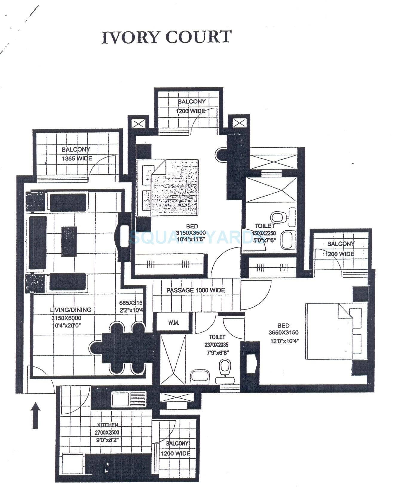  2 BHK Apartment at Suncity Essel Tower, Sector 28 – for Rent