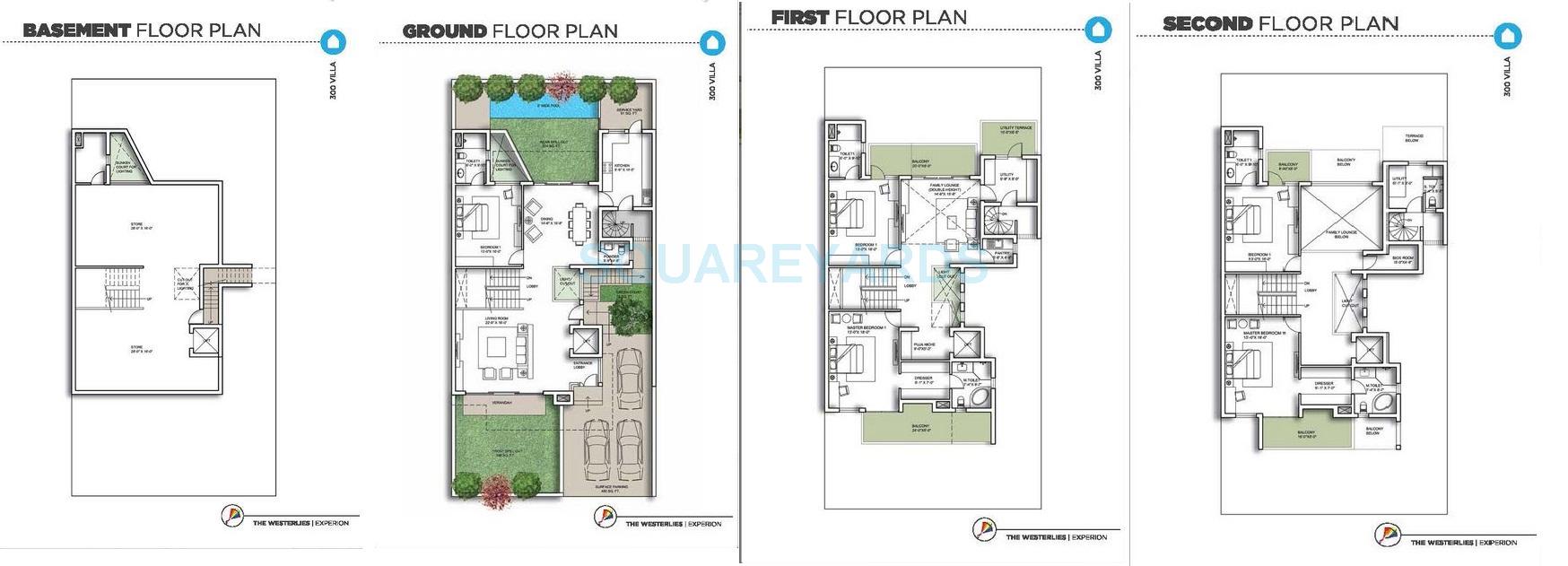 Floor plan of 5 BHK 6824 Sq. Ft. Villa in Experion The Westerlies, Gurgaon