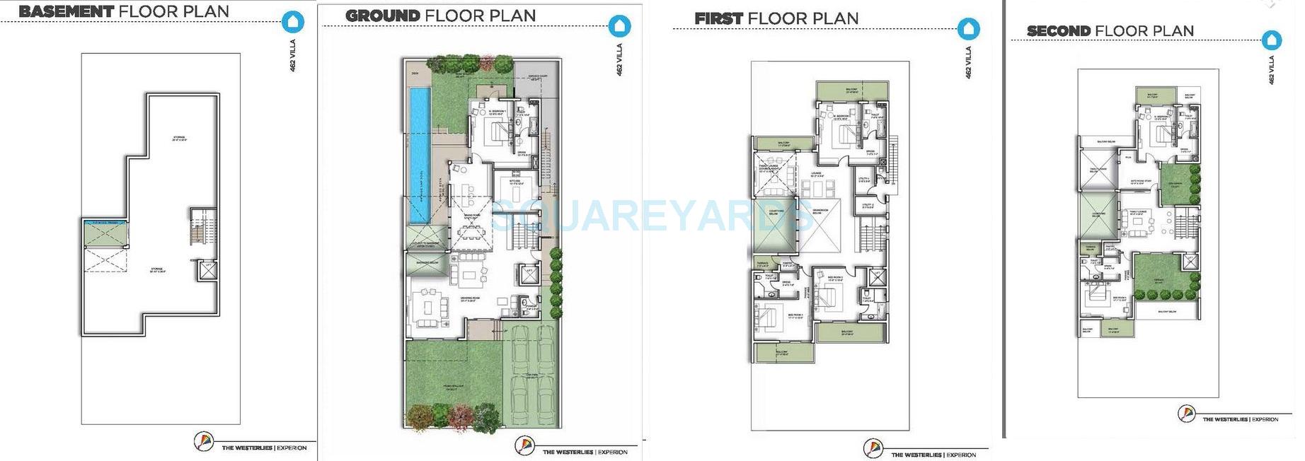 Floor plan of 6 BHK 8998 Sq. Ft. Villa in Experion The Westerlies, Gurgaon