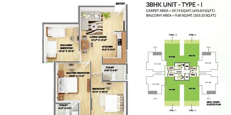 gls arawali homes phase 2 apartment 3bhk 643sqft01
