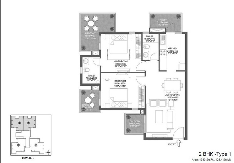 Other, godrej-101 2 Bedroom 1356 Sq.Ft. Apartment In Sector 79 Gurgaon 9059342
