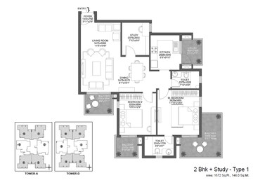  2 BHK Apartment at Godrej 101, Sector 79 – for Rent