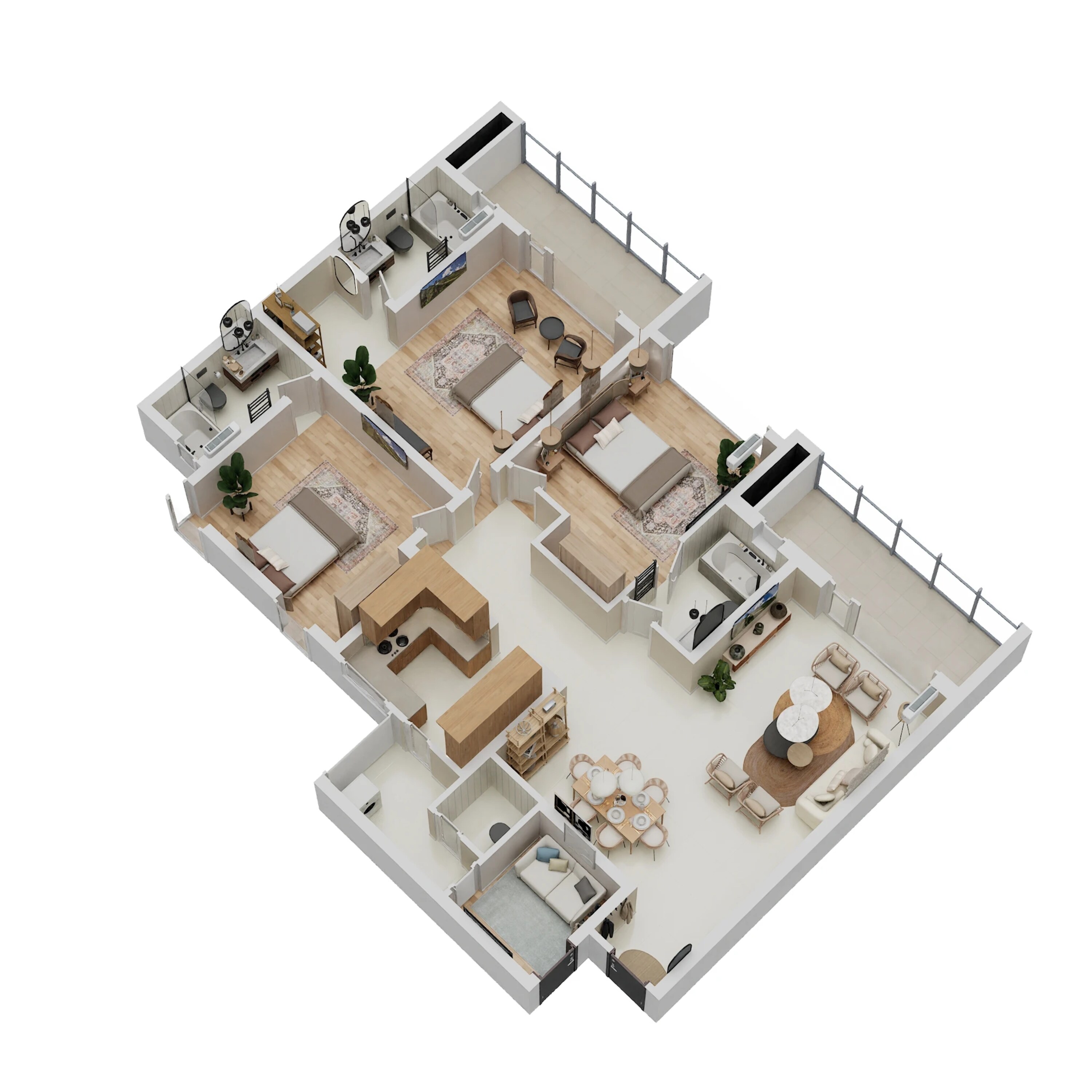 godrej air sector 85 apartment 3bhk sq 1259sqft 1 3d 8144