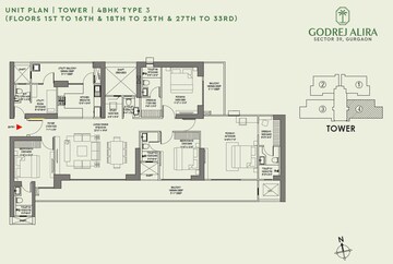  4 BHK Apartment at Godrej Alira, Medi City – for Sale
