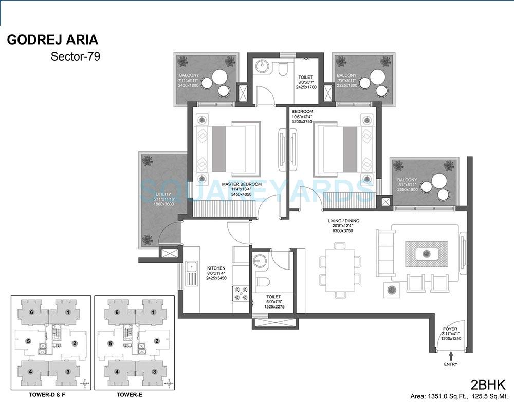  2 BHK Apartment at Godrej Aria, Sector 79 – for Rent