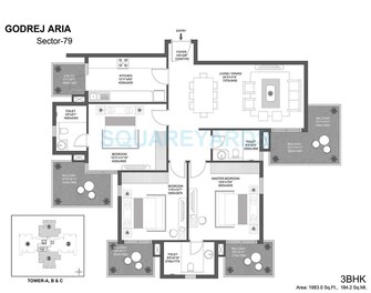 3 BHK Apartment For Resale in Godrej Aria Sector 79 Gurgaon  7559599