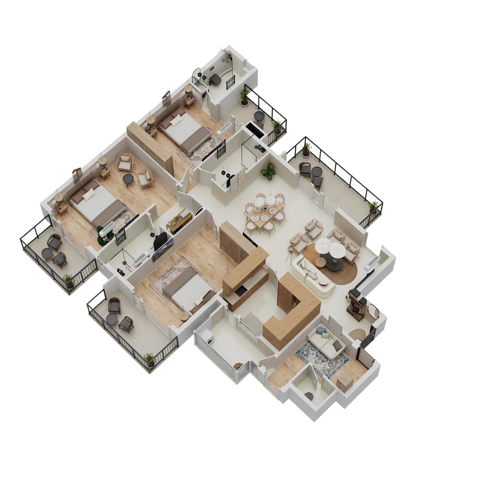 Floor plan of 3 BHK 2289 Sq. Ft. Apartment in Godrej Aria, Gurgaon