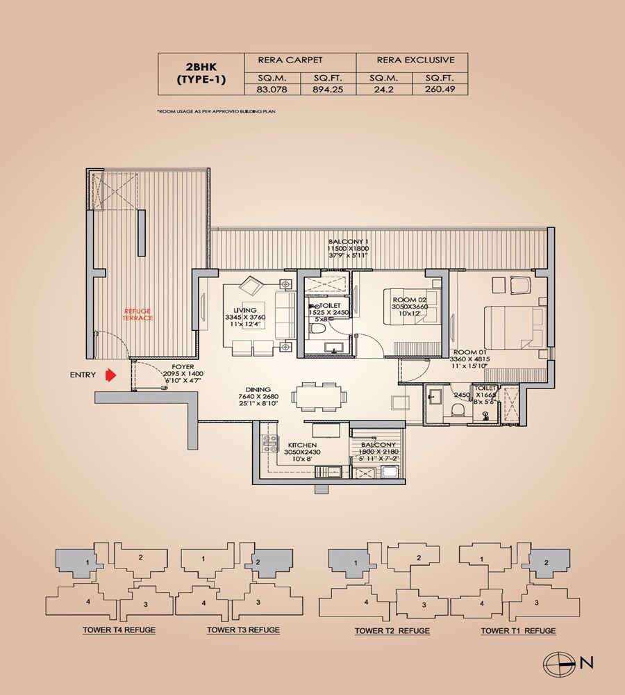 2 BHK 1651 Sq. Ft. Apartment