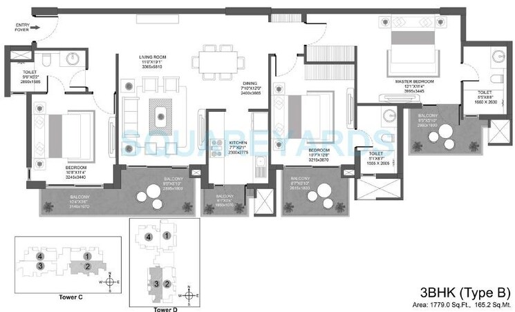 Other, godrej-icon 3 Bedroom 1779 Sq.Ft. Apartment In Sector 88a Gurgaon 8409230