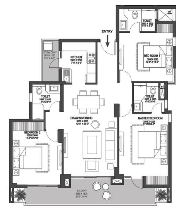  3 BHK Apartment at Godrej Meridien, Sector 106 – for Sale