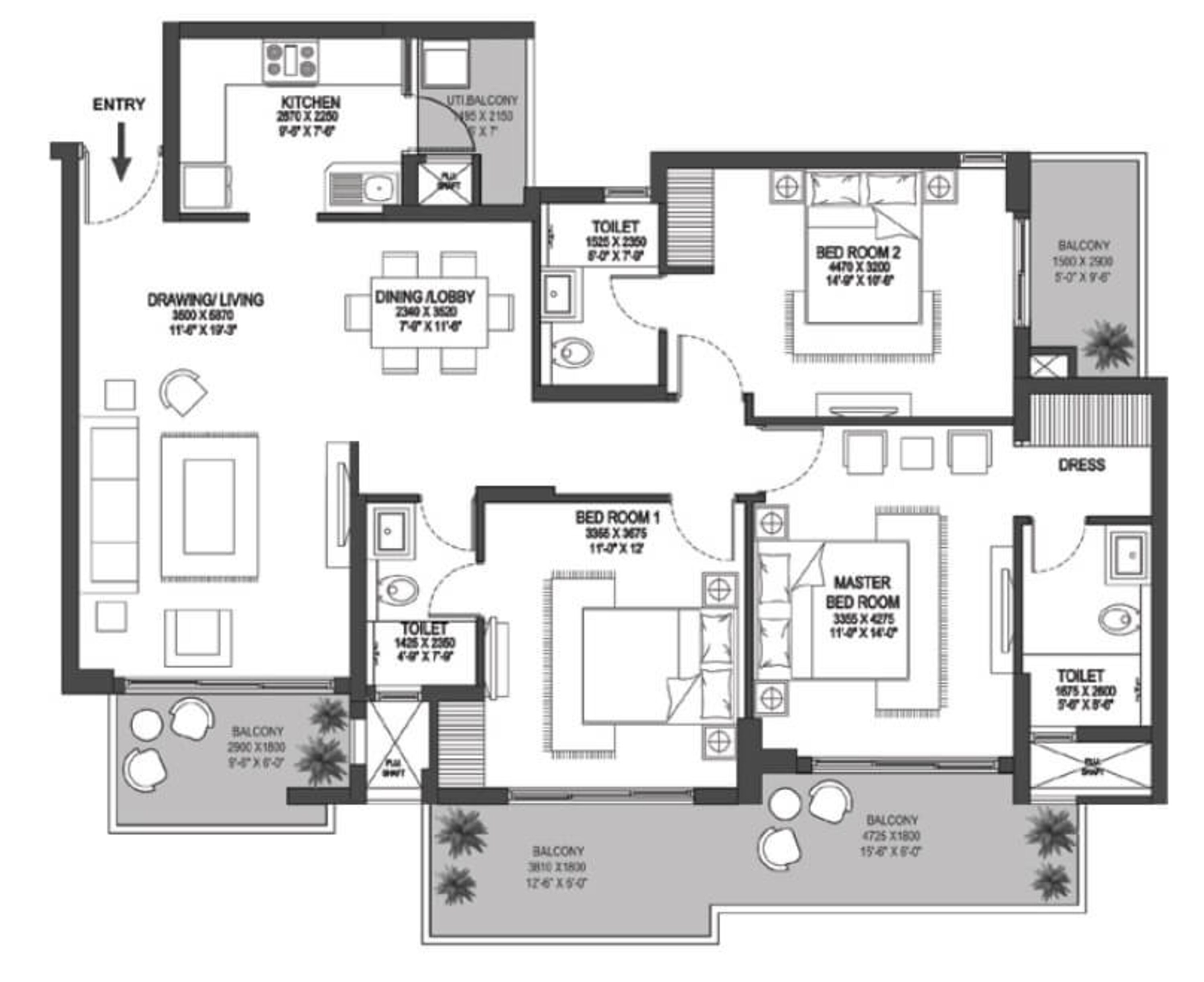 godrej meridien apartment 3bhk 1368sqft 1