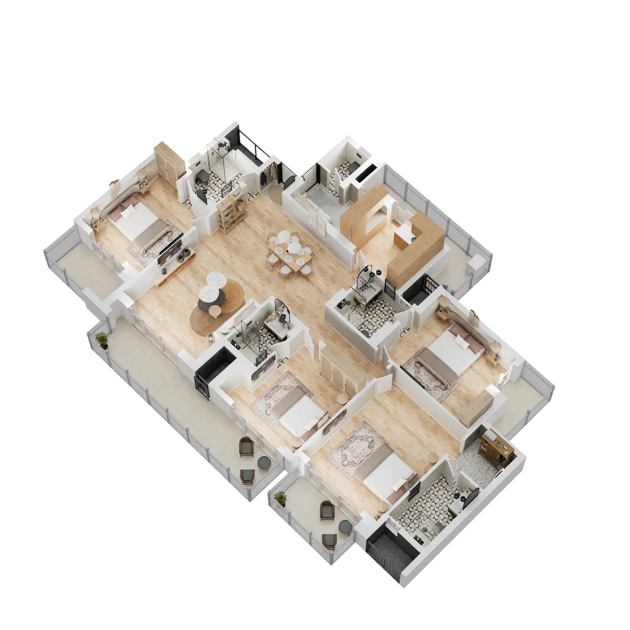 Floor plan of 4 BHK 2720 Sq. Ft. Apartment in Godrej Meridien, Gurgaon