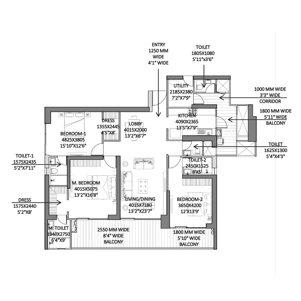 3 BHK 2711 Sq. Ft. Apartment in Godrej Miraya