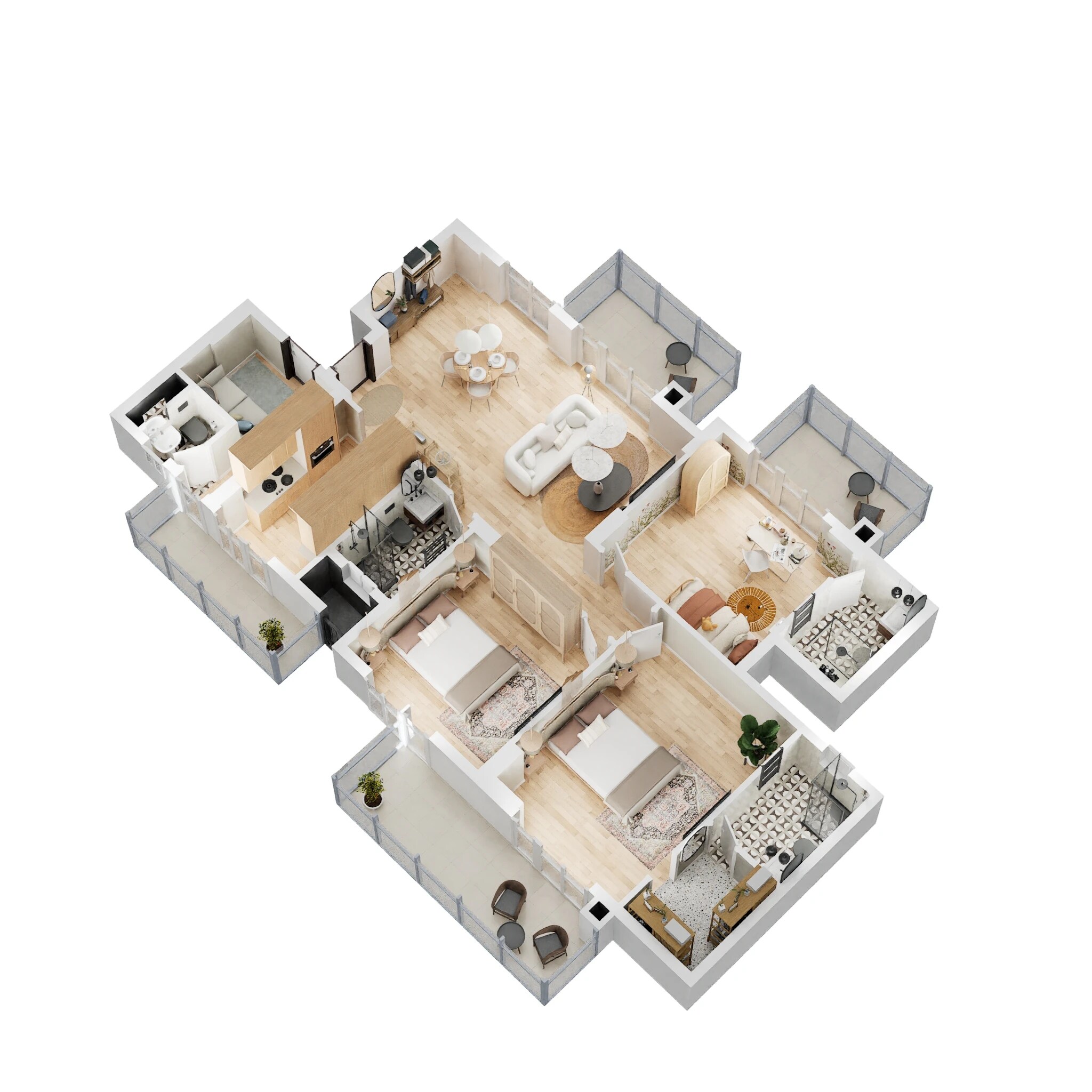 3 BHK 1996 Sq. Ft. Apartment