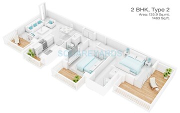  2 BHK Apartment at Godrej Oasis, Sector 88a – for Rent