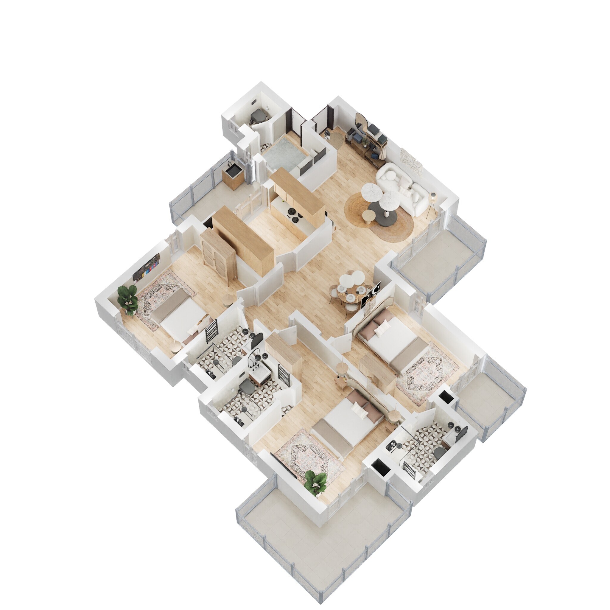 Floor plan of 3 BHK 1816 Sq. Ft. Apartment in Godrej Premia Tower, Gurgaon