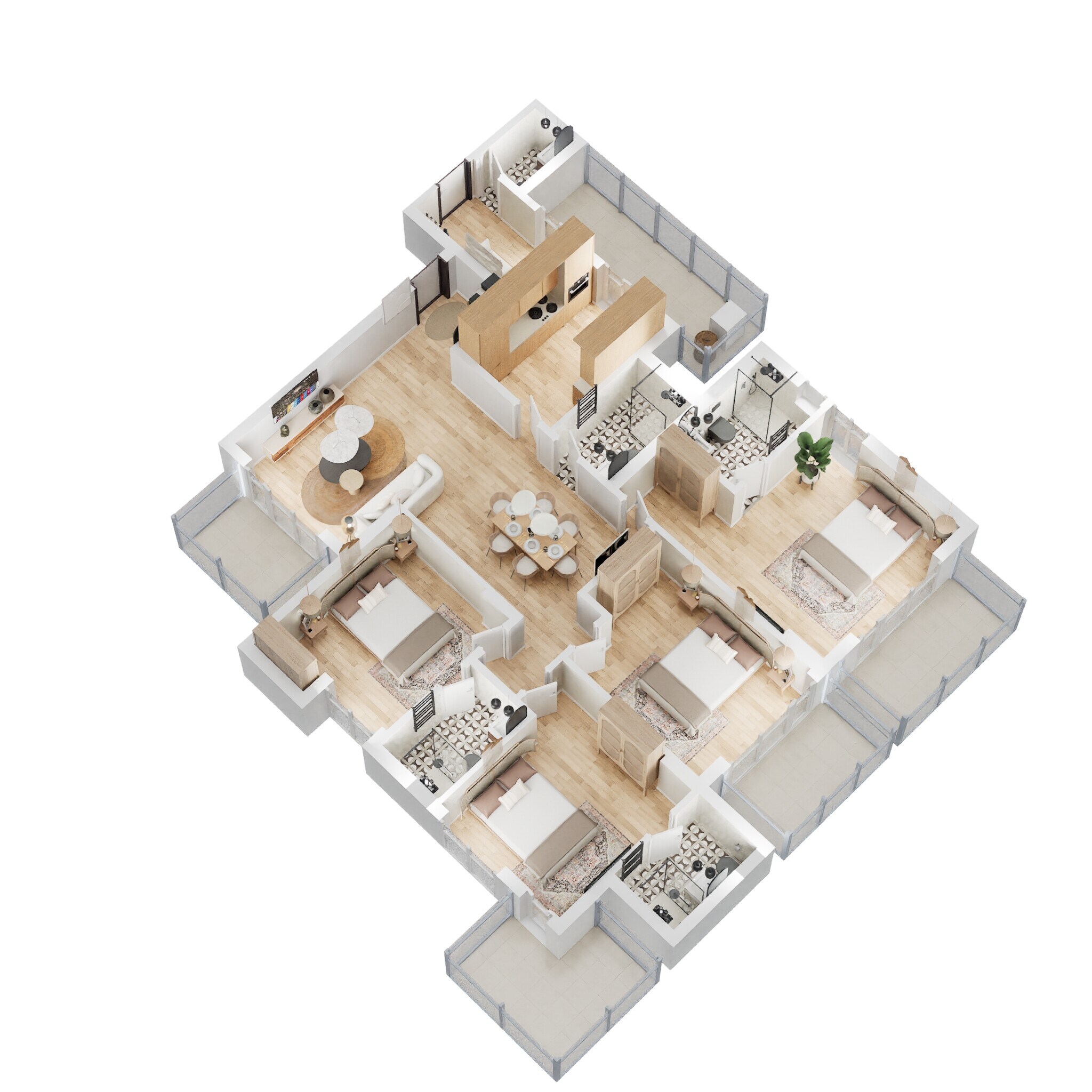 Floor plan of 4 BHK 2324 Sq. Ft. Apartment in Godrej Premia Tower, Gurgaon