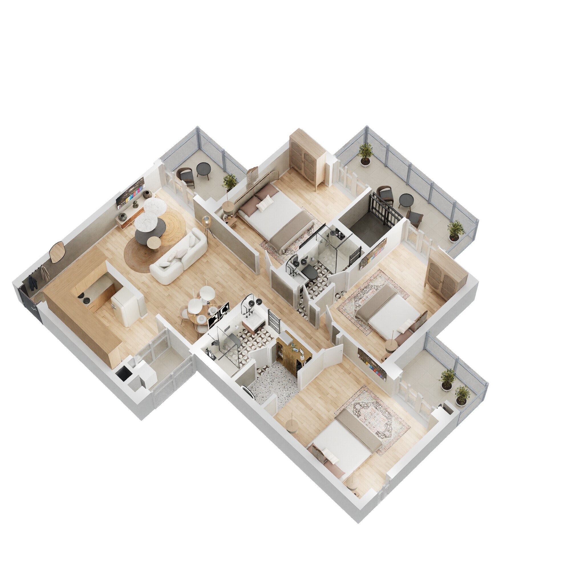 3 BHK 1169 Sq. Ft. Apartment