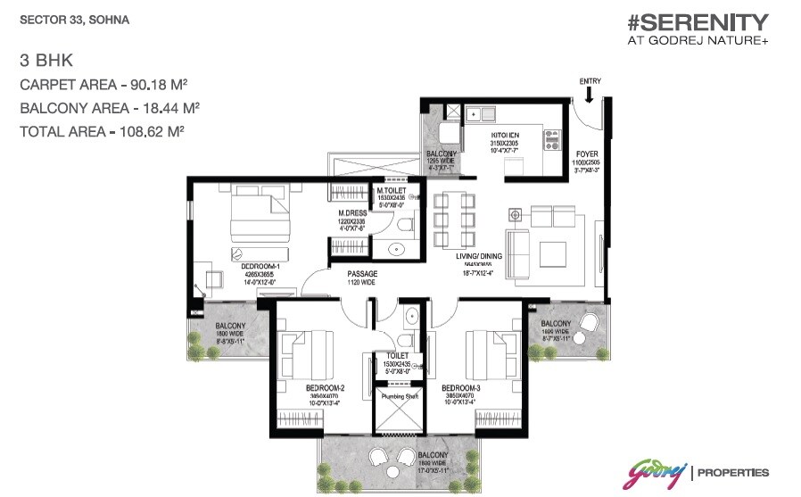 Other, godrej-serenity-gurgaon 3 Bedroom 1169 Sq.Ft. Apartment In Sohna Sector 33 Gurgaon 9186735