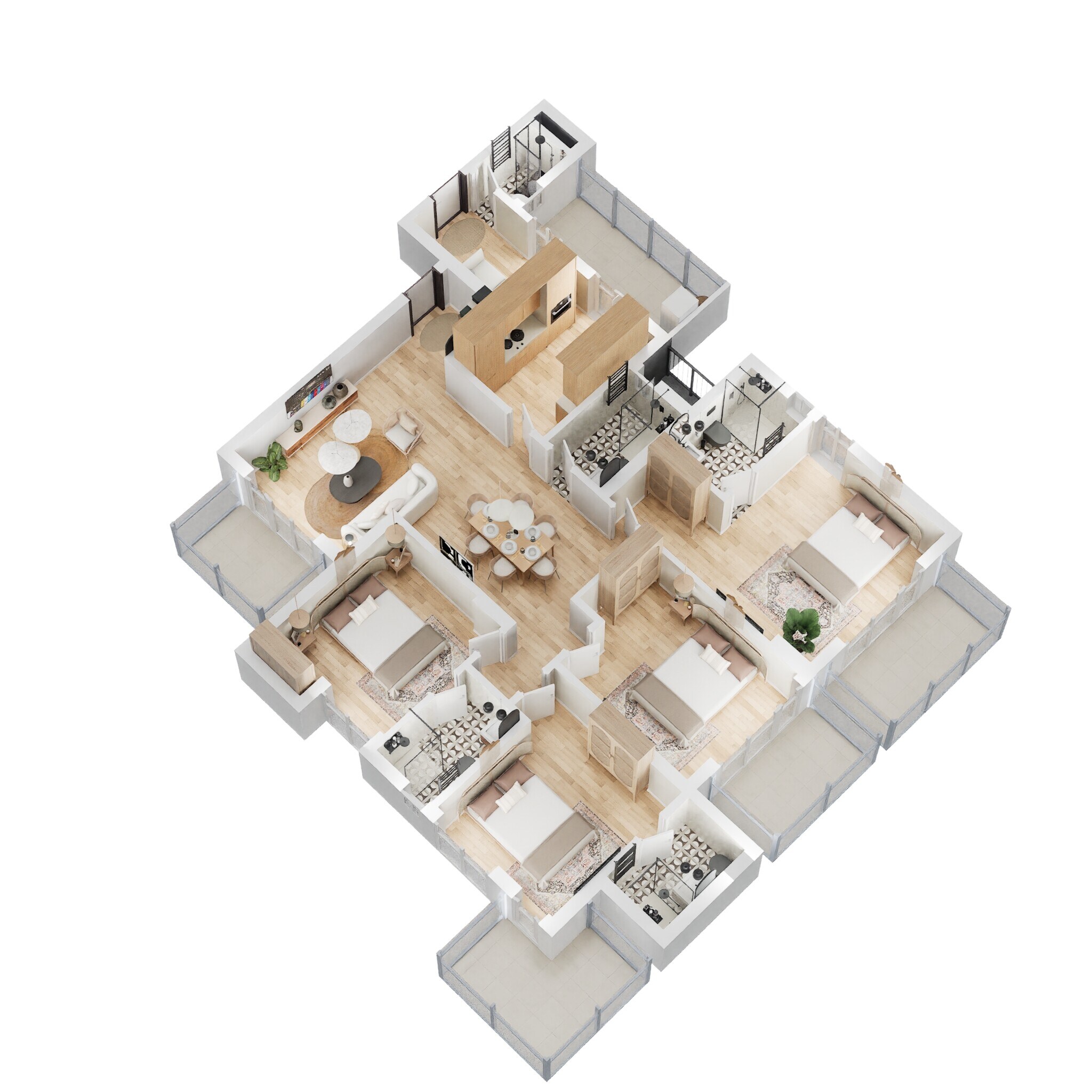 Floor plan of 4 BHK 2324 Sq. Ft. Apartment in Godrej Signature Homes, Gurgaon