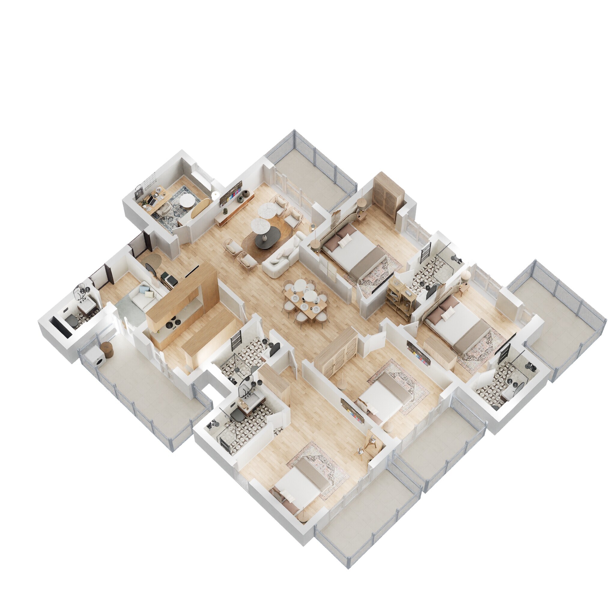 Floor plan of 4 BHK 2692 Sq. Ft. Apartment in Godrej Signature Homes, Gurgaon