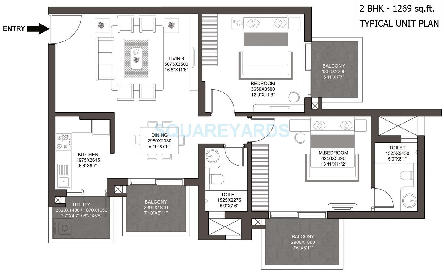 Other, godrej-summit 2 Bedroom 1269 Sq.Ft. Apartment In Sector 104 Gurgaon 8007569