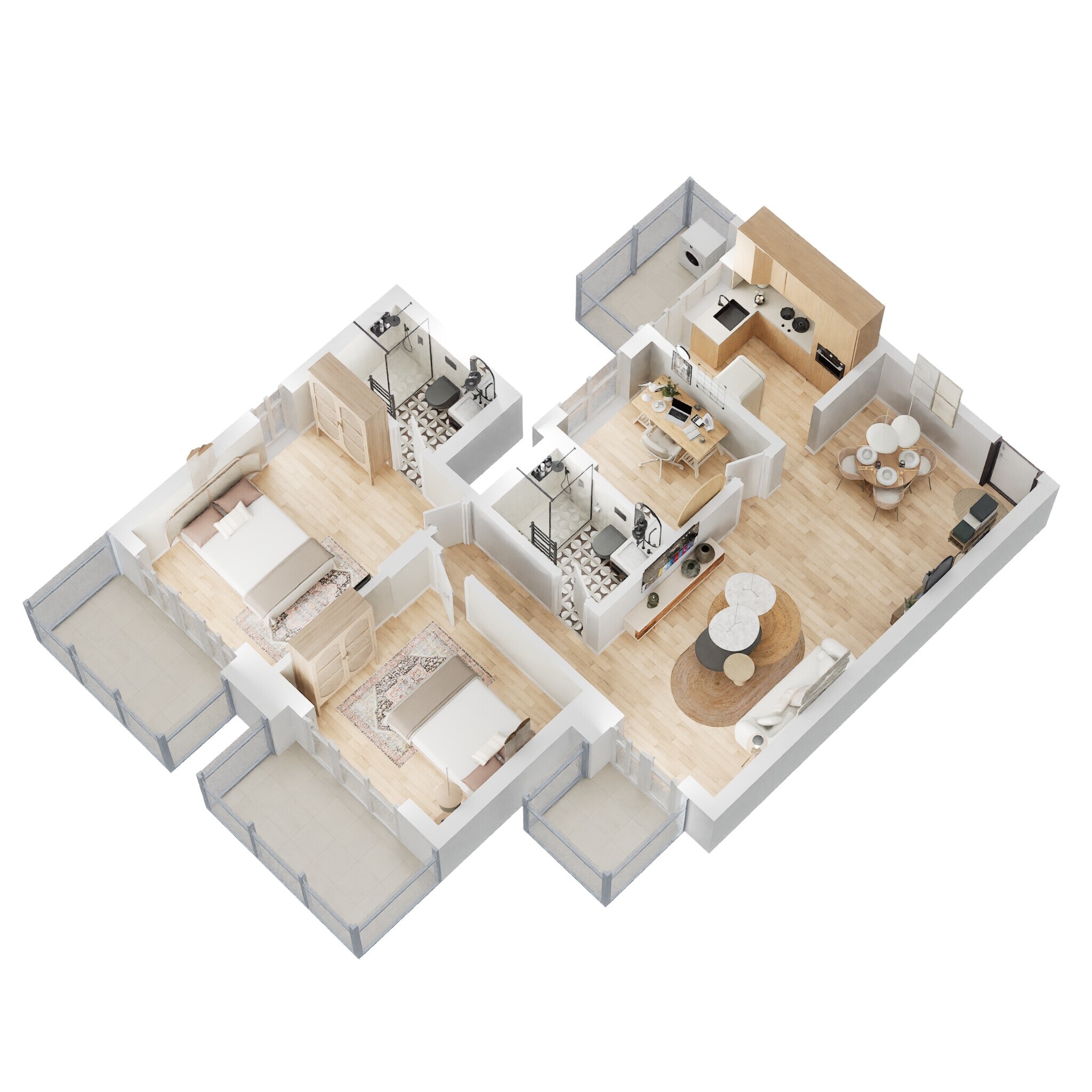 Floor plan of 2 BHK 1446 Sq. Ft. Apartment in Godrej Summit, Gurgaon