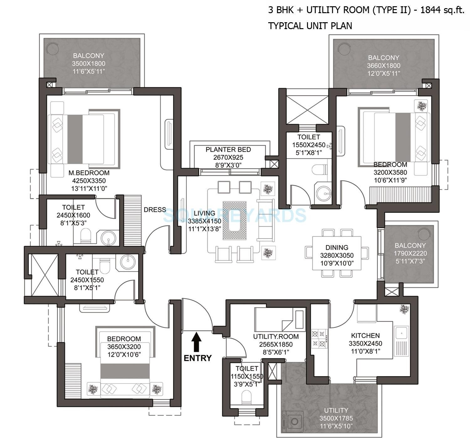 Other, godrej-summit 3 Bedroom 1844 Sq.Ft. Apartment In Sector 104 Gurgaon 8092986