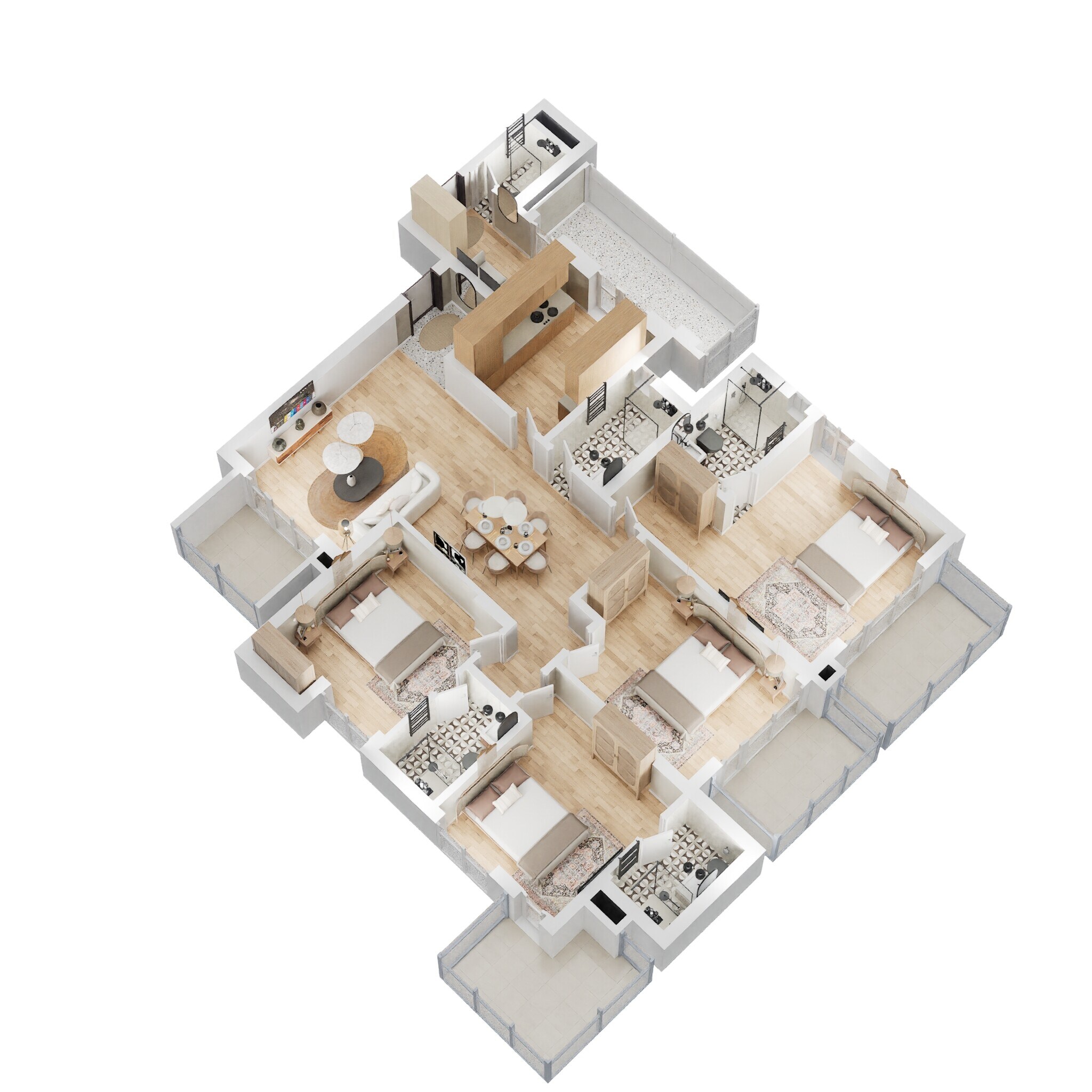 Floor plan of 4 BHK 2324 Sq. Ft. Apartment in Godrej Summit, Gurgaon