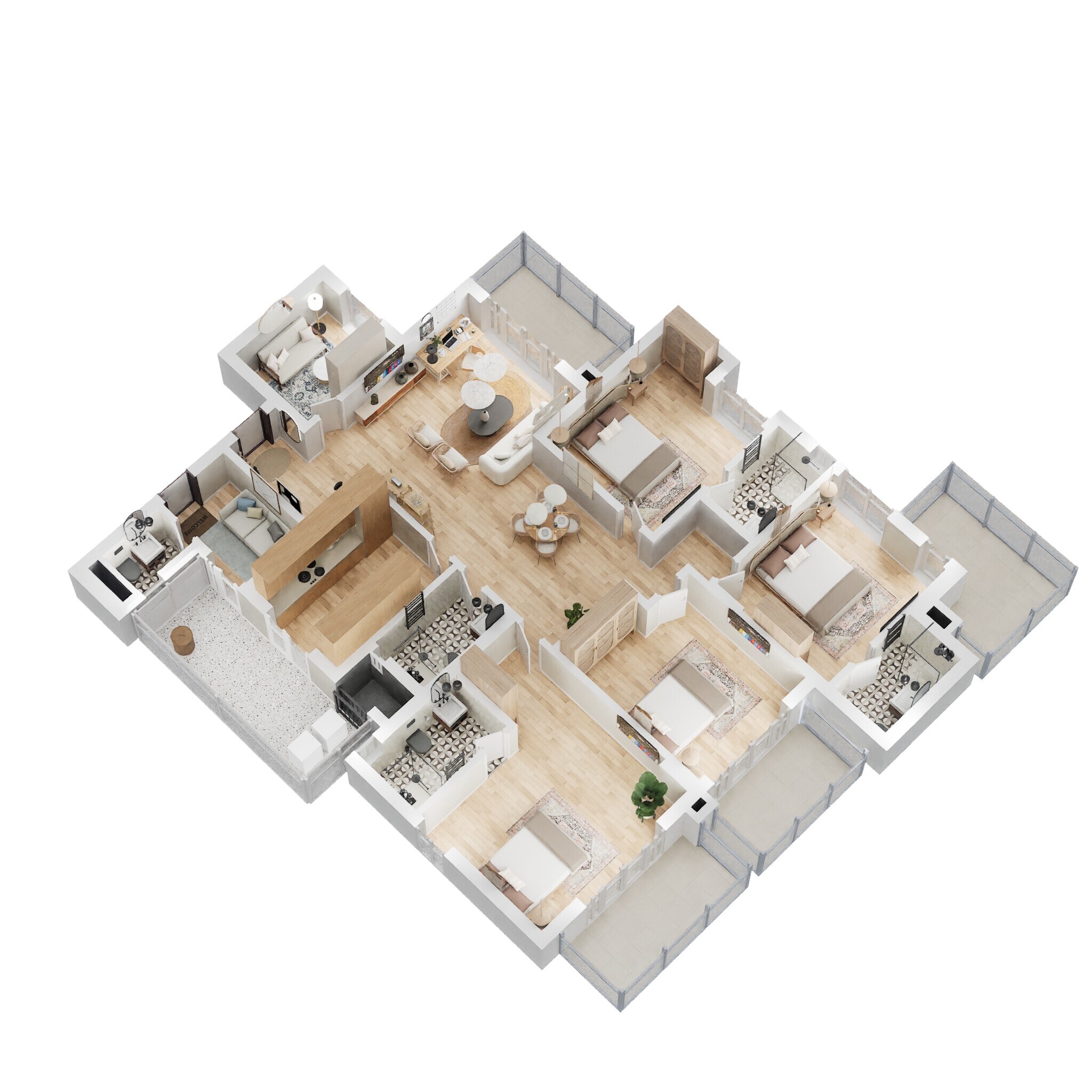 Floor plan of 4 BHK 2692 Sq. Ft. Apartment in Godrej Summit, Gurgaon