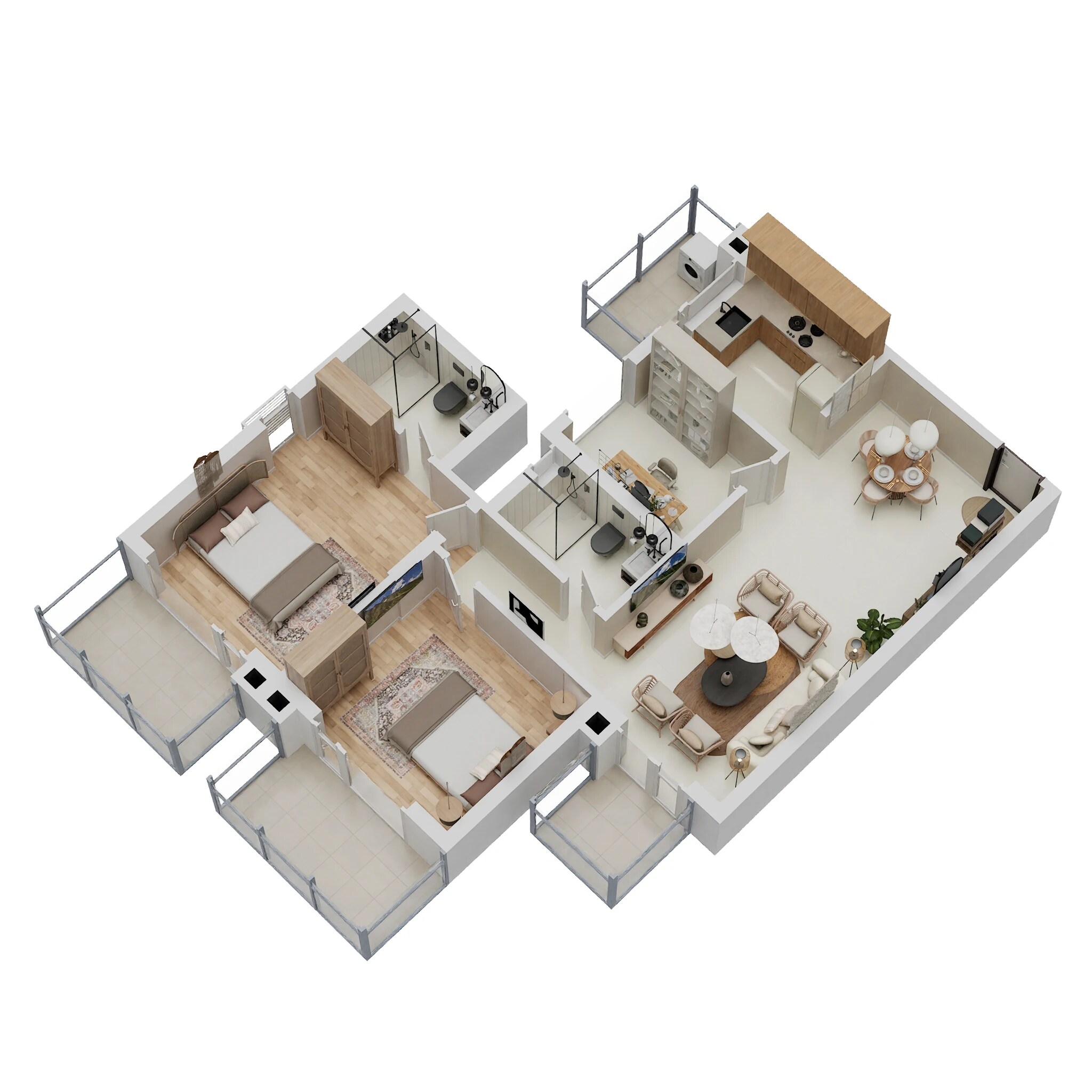 Floor plan of 2 BHK 1446 Sq. Ft. Apartment in Godrej Summit Phase II, Gurgaon