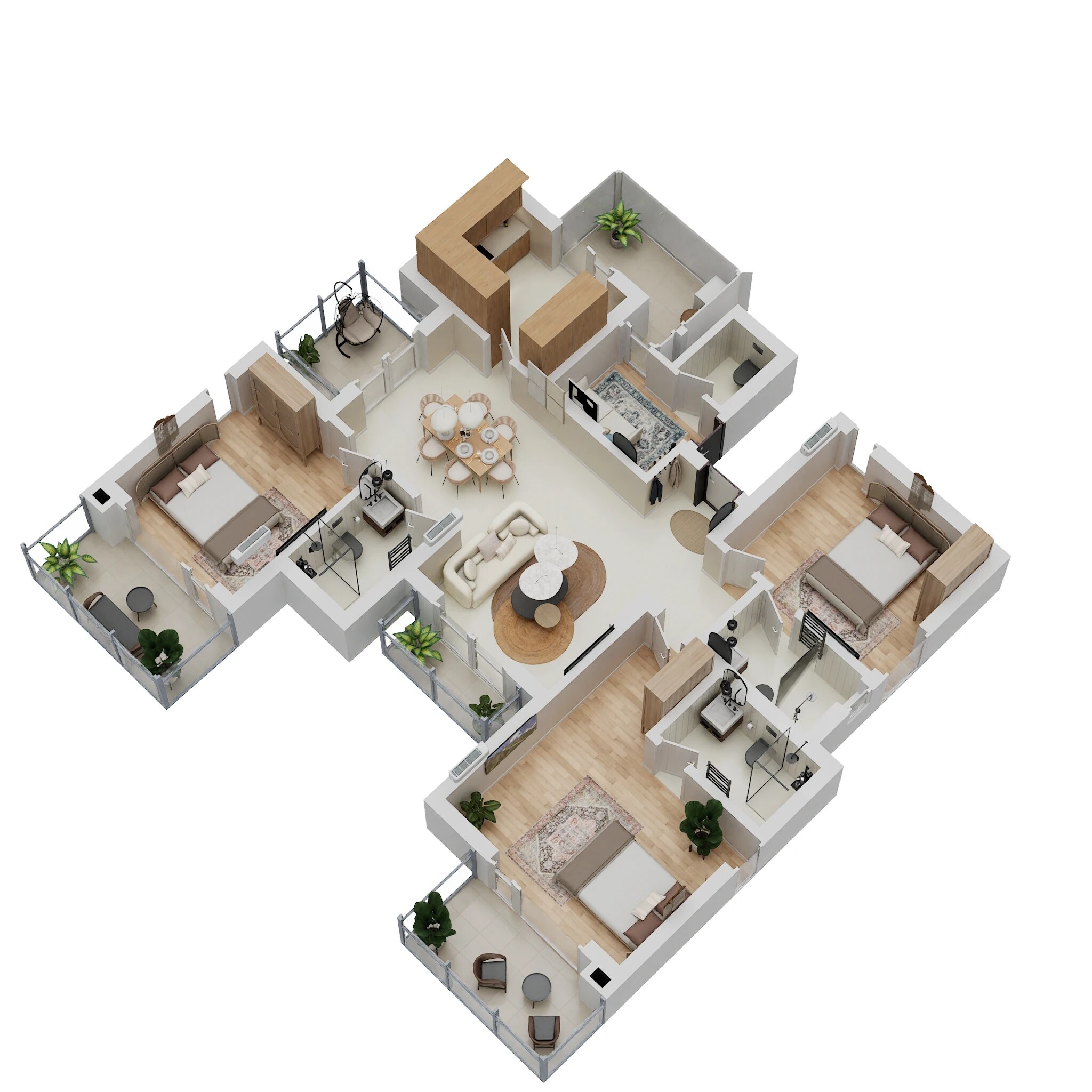 Floor plan of 3 BHK 1844 Sq. Ft. Apartment in Godrej Summit Phase II, Gurgaon