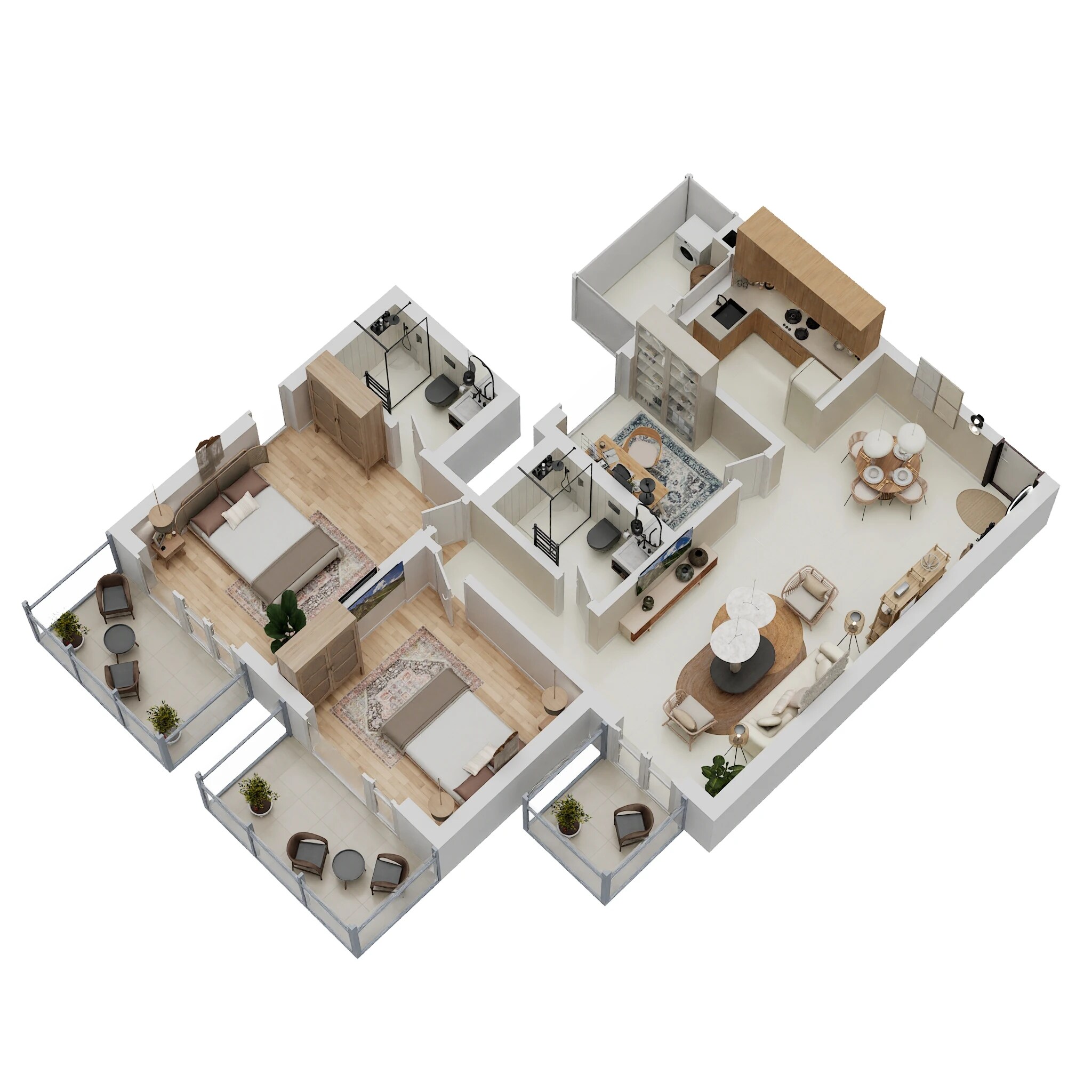Floor plan of 2 BHK 1446 Sq. Ft. Apartment in Godrej Summit Phase IV, Gurgaon