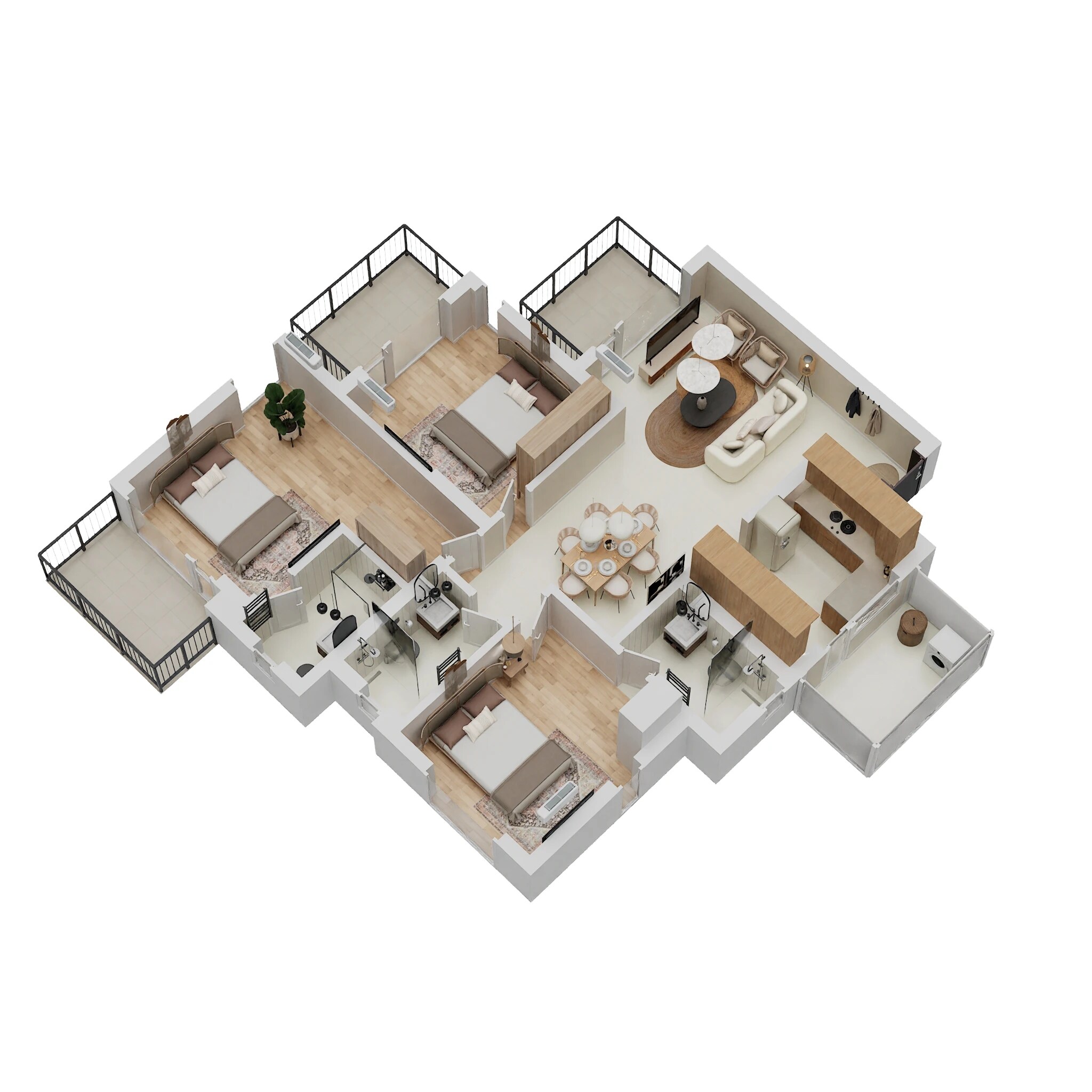 Floor plan of 3 BHK 1647 Sq. Ft. Apartment in Godrej Summit Phase IV, Gurgaon