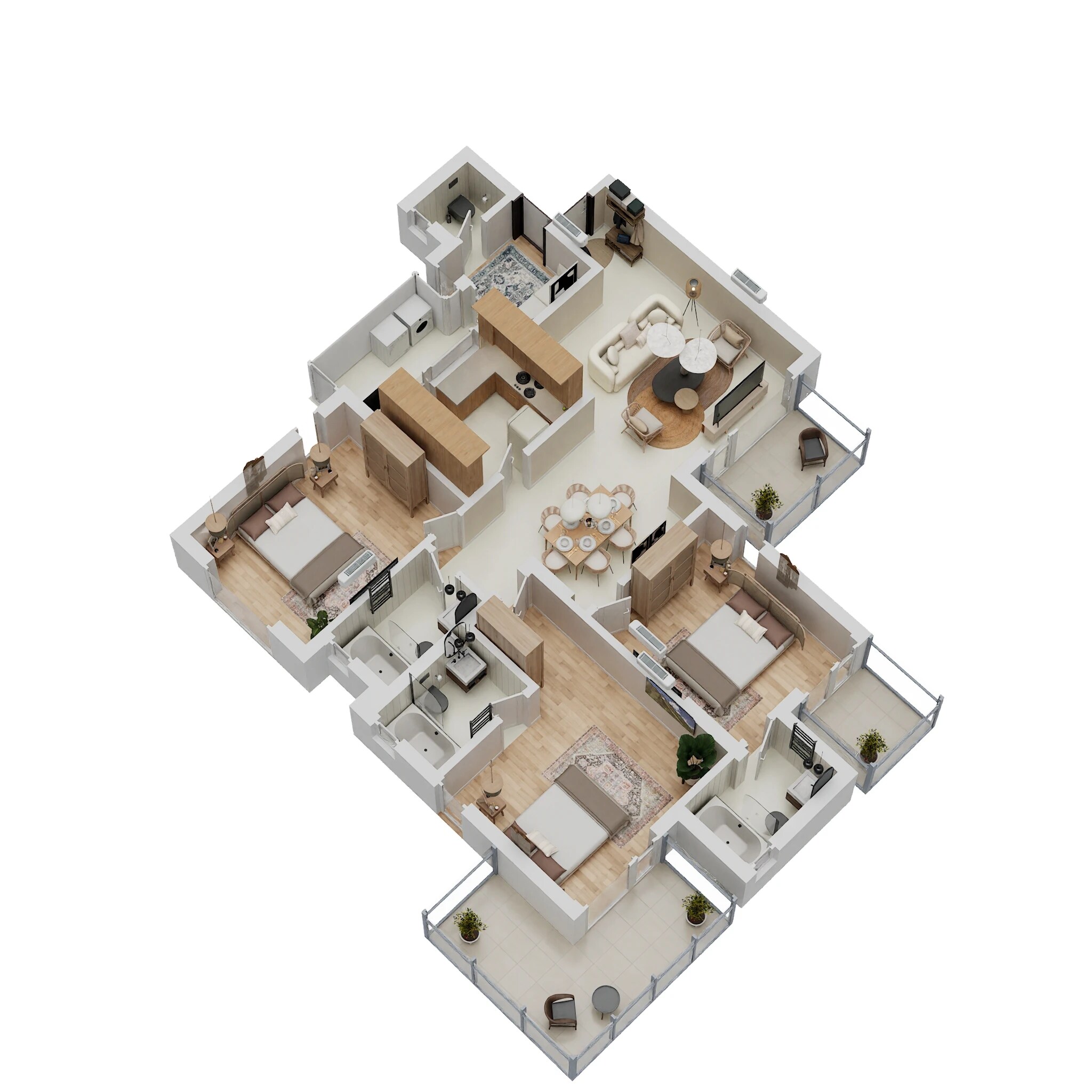 Floor plan of 3 BHK 1712 Sq. Ft. Apartment in Godrej Summit Phase IV, Gurgaon